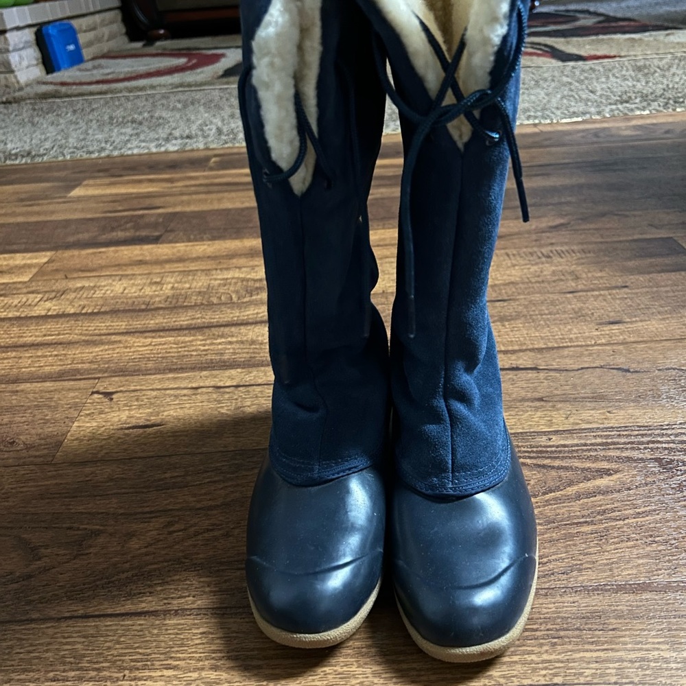 Eddie Bauer • Women • Knee High • Suede • Winter • Blue • Sz 7 • Faux Fur •Boots - Picture 7 of 10